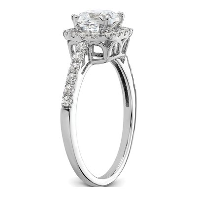 14K White Gold Diamond Halo Engagement Ring Semi-Mount – view 8