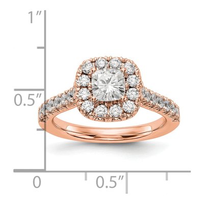 14K Rose Gold Diamond Halo Engagement Ring Semi-Mount – view 3
