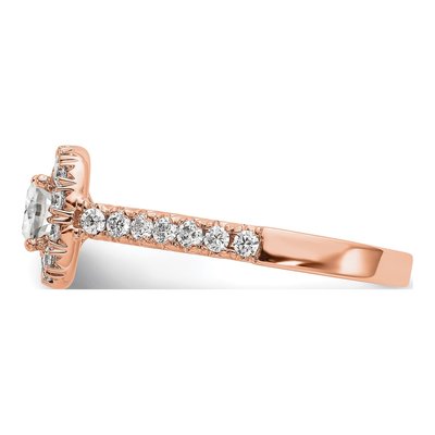 14K Rose Gold Diamond Halo Engagement Ring Semi-Mount – view 4