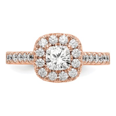 14K Rose Gold Diamond Halo Engagement Ring Semi-Mount – view 5