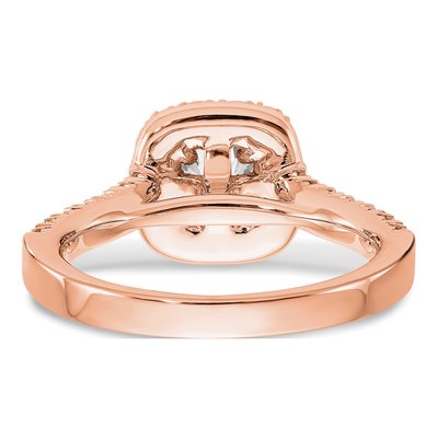 14K Rose Gold Diamond Halo Engagement Ring Semi-Mount – view 6