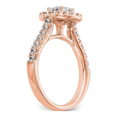 14K Rose Gold Diamond Halo Engagement Ring Semi-Mount – view 7
