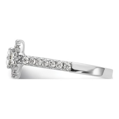 14K White Gold Diamond Halo Engagement Ring Semi-Mount – view 3