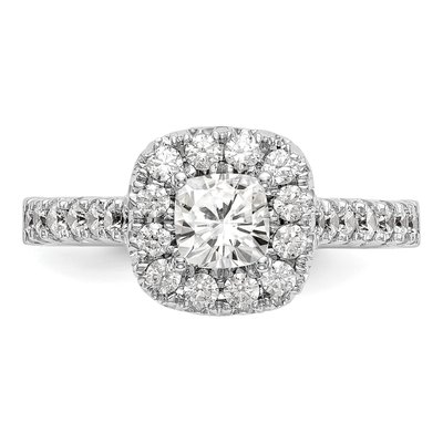 14K White Gold Diamond Halo Engagement Ring Semi-Mount – view 4