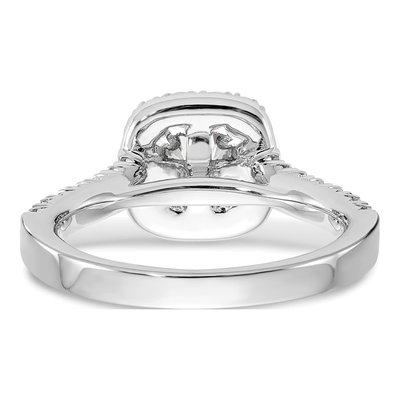 14K White Gold Diamond Halo Engagement Ring Semi-Mount – view 5