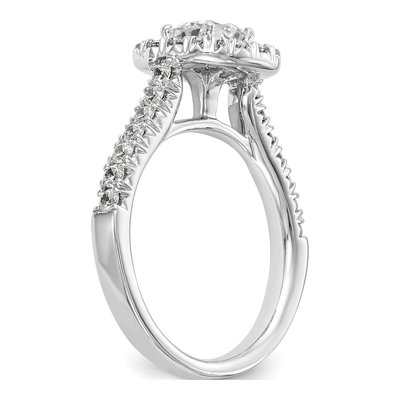 14K White Gold Diamond Halo Engagement Ring Semi-Mount – view 6