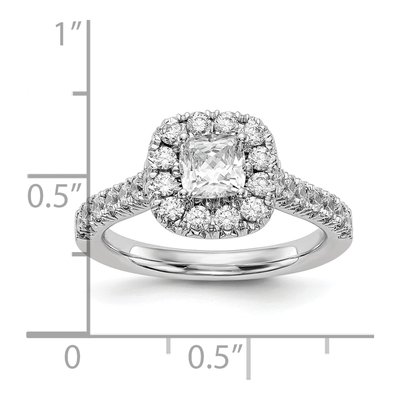 14K White Gold Diamond Halo Engagement Ring Semi-Mount – view 8