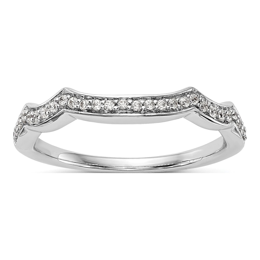 14K White Gold 1/7 ct tw Diamond Wedding Band