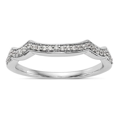 14K White Gold 1/7 ct tw Diamond Wedding Band