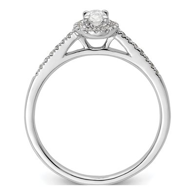 14K White Gold Diamond Oval Halo Engagement Ring Semi-Mount – view 3
