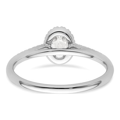 14K White Gold Diamond Oval Halo Engagement Ring Semi-Mount – view 6