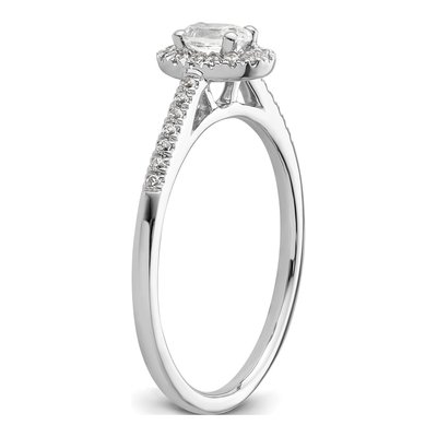 14K White Gold Diamond Oval Halo Engagement Ring Semi-Mount – view 7
