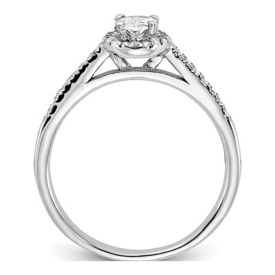 14K White Gold Diamond Halo Engagement Ring Semi-Mount – view 3