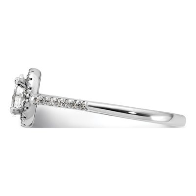 14K White Gold Diamond Halo Engagement Ring Semi-Mount – view 4