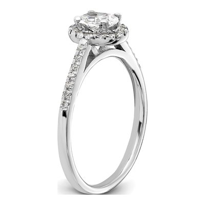 14K White Gold Diamond Halo Engagement Ring Semi-Mount – view 7