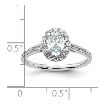 14K White Gold Diamond Halo Engagement Ring Semi-Mount – view 8