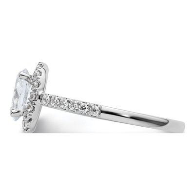 14K White Gold Diamond Oval Halo Engagement Ring Semi-Mount – view 4