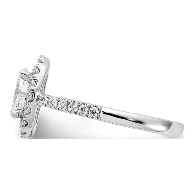 14K White Gold Diamond Oval Halo Engagement Ring Semi-Mount – view 3