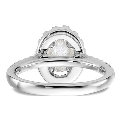 14K White Gold Diamond Oval Halo Engagement Ring Semi-Mount – view 5