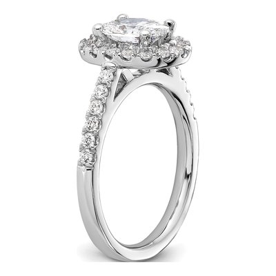 14K White Gold Diamond Oval Halo Engagement Ring Semi-Mount – view 6