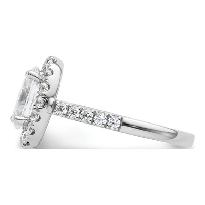 14K White Gold Diamond Oval Halo Engagement Ring Semi-Mount – view 4