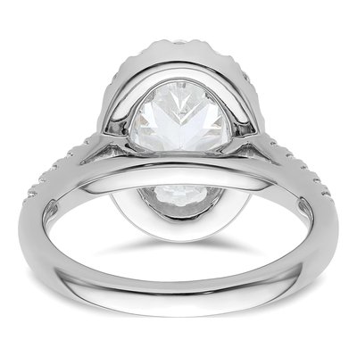 14K White Gold Diamond Oval Halo Engagement Ring Semi-Mount – view 6