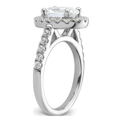 14K White Gold Diamond Oval Halo Engagement Ring Semi-Mount – view 7