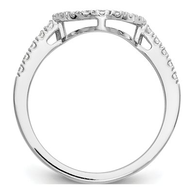 14K White Gold 1/5 ct tw Diamond Contoured Wedding Band – view 2