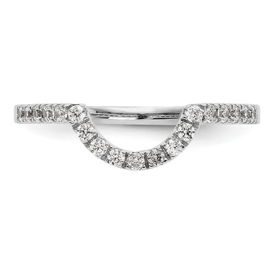 14K White Gold 1/5 ct tw Diamond Contoured Wedding Band – view 4