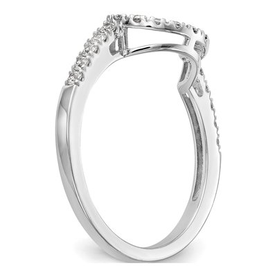 14K White Gold 1/5 ct tw Diamond Contoured Wedding Band – view 6