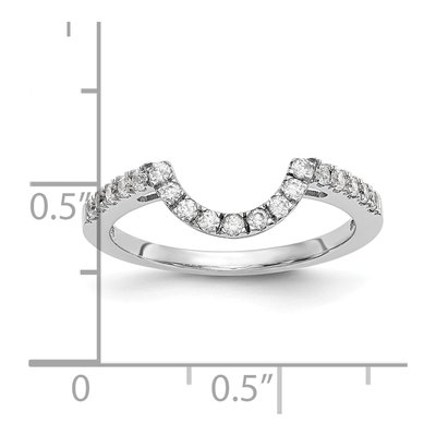 14K White Gold 1/5 ct tw Diamond Contoured Wedding Band – view 7