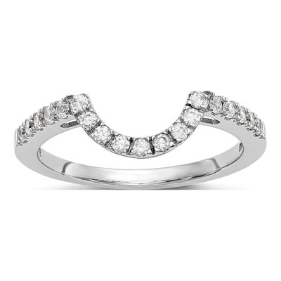 14K White Gold 1/5 ct tw Diamond Contoured Wedding Band