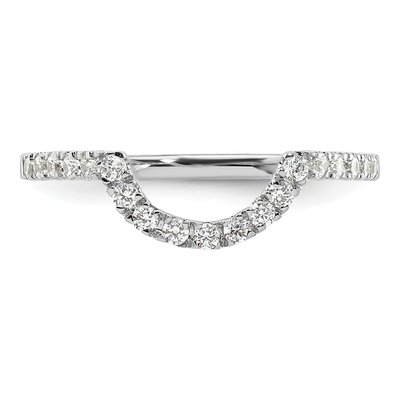 14K White Gold 1/4 ct tw Diamond Contoured Wedding Band – view 5