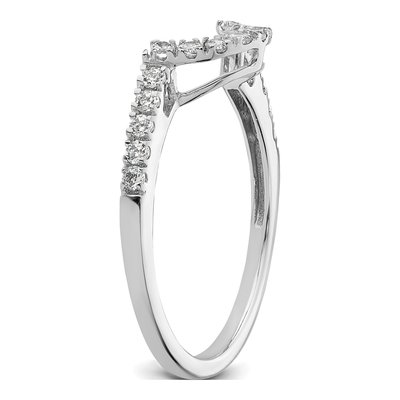 14K White Gold 1/4 ct tw Diamond Contoured Wedding Band – view 7