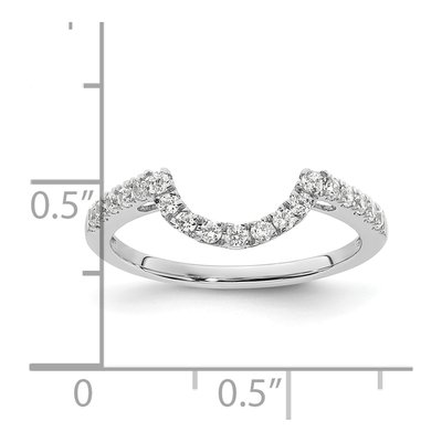 14K White Gold 1/4 ct tw Diamond Contoured Wedding Band – view 8