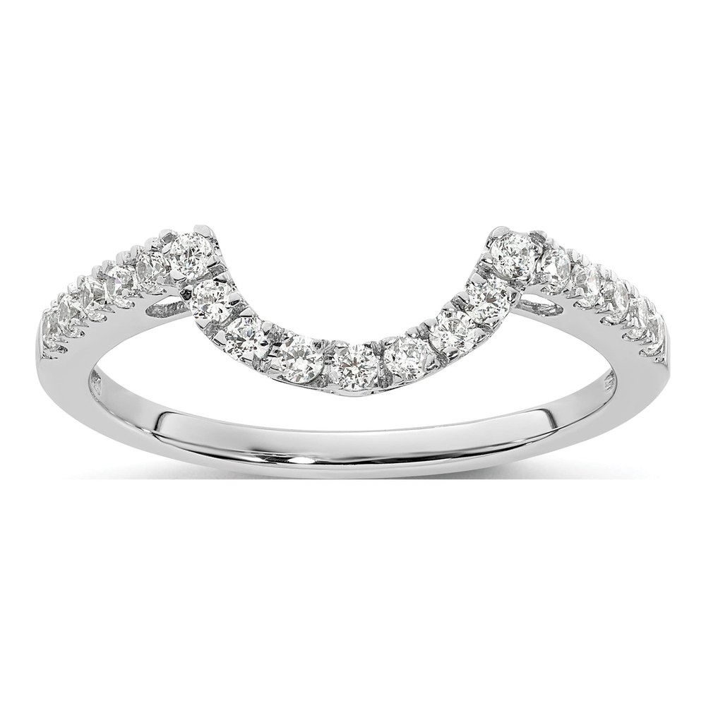 14K White Gold 1/4 ct tw Diamond Contoured Wedding Band
