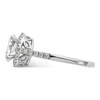 14K White Gold Diamond Halo Engagement Ring Semi-Mount – view 3