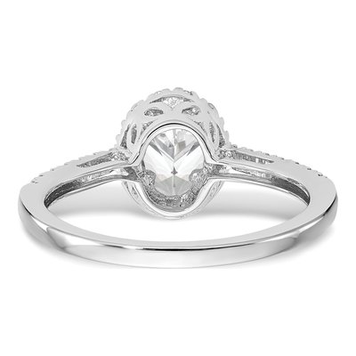 14K White Gold Diamond Halo Engagement Ring Semi-Mount – view 5