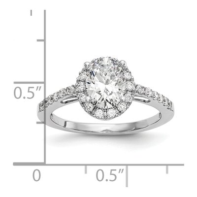 14K White Gold Diamond Halo Engagement Ring Semi-Mount – view 8