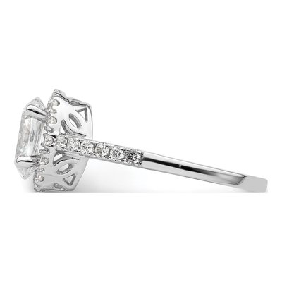 14K White Gold Diamond Halo Engagement Ring Semi-Mount – view 4