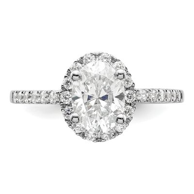 14K White Gold Diamond Halo Engagement Ring Semi-Mount – view 5