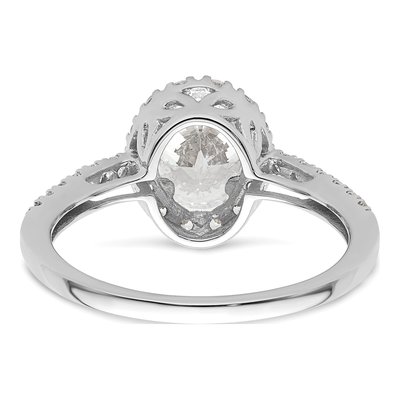 14K White Gold Diamond Halo Engagement Ring Semi-Mount – view 6