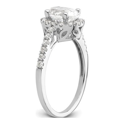 14K White Gold Diamond Halo Engagement Ring Semi-Mount – view 7