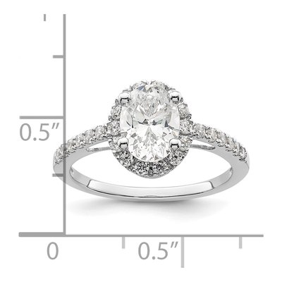 14K White Gold Diamond Halo Engagement Ring Semi-Mount – view 8