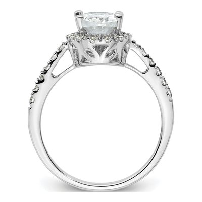 14K White Gold Diamond Halo Engagement Ring Semi-Mount – view 3