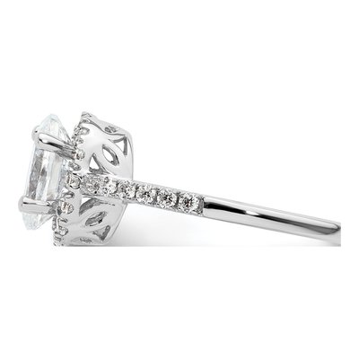 14K White Gold Diamond Halo Engagement Ring Semi-Mount – view 4
