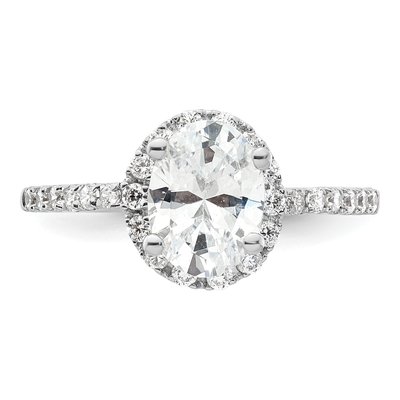 14K White Gold Diamond Halo Engagement Ring Semi-Mount – view 5