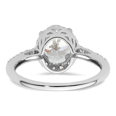 14K White Gold Diamond Halo Engagement Ring Semi-Mount – view 6