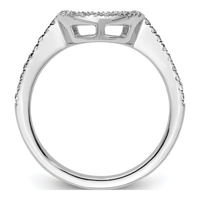 14K White Gold 1/5 ct tw Diamond Contoured Wedding Band – view 3