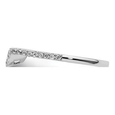 14K White Gold 1/5 ct tw Diamond Contoured Wedding Band – view 4